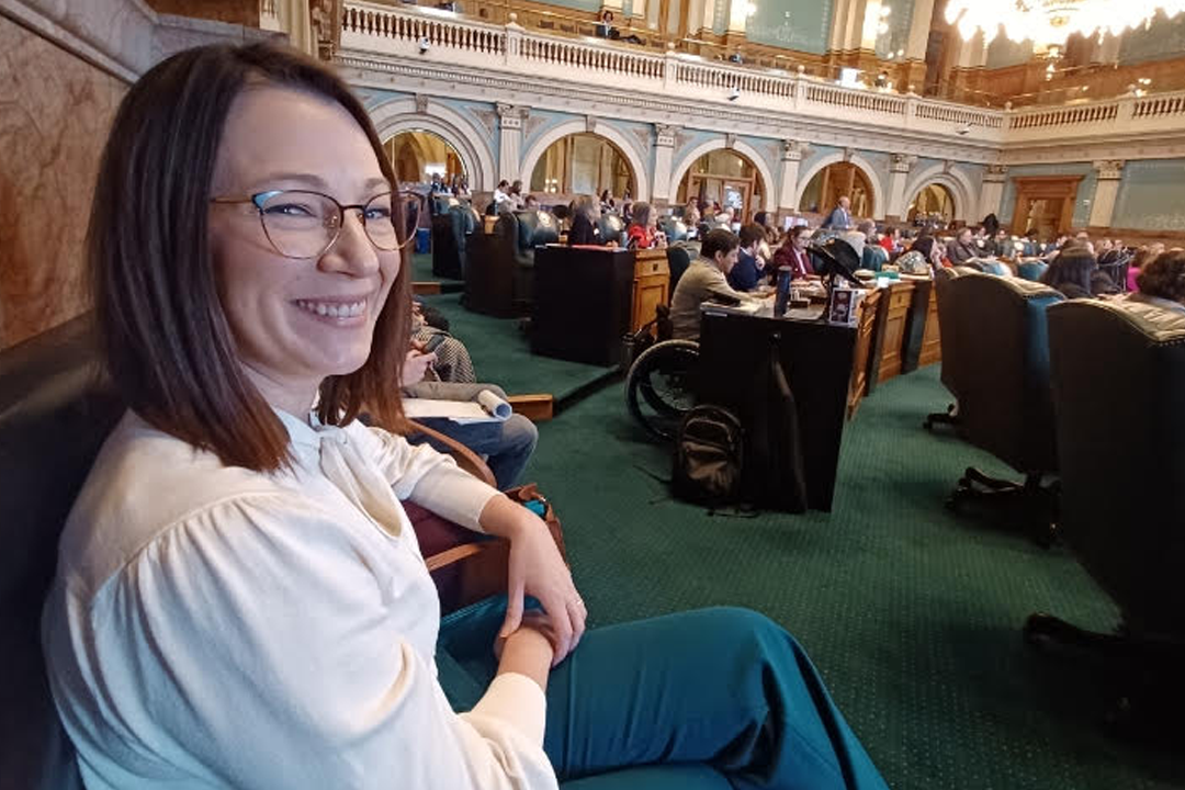 Ashley Fry sitting in the Colorado state house