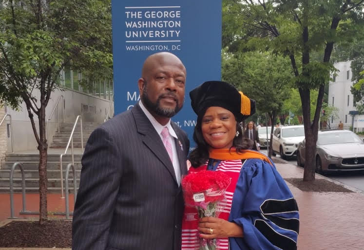 Cheryl Thaxton at a GW graduation ceremony