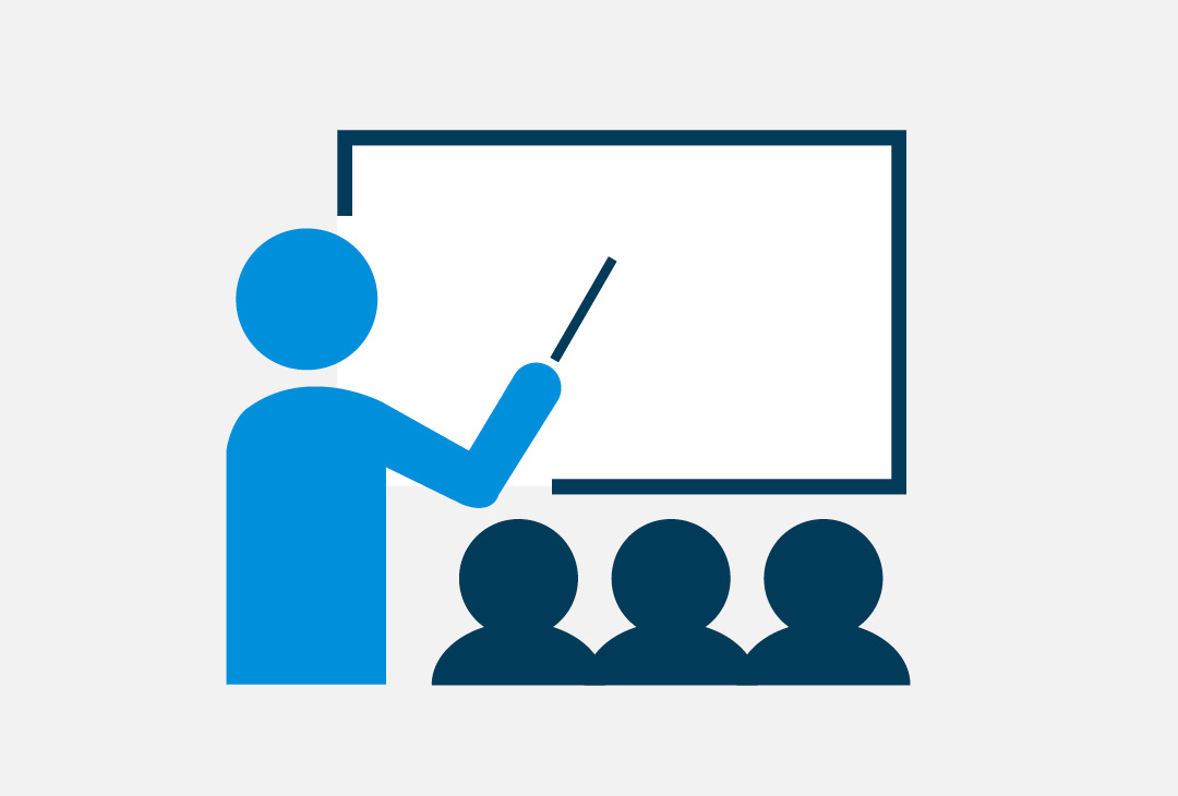 Icon of teacher in classroom