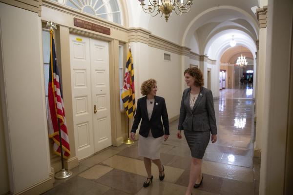 Women walking in capitol