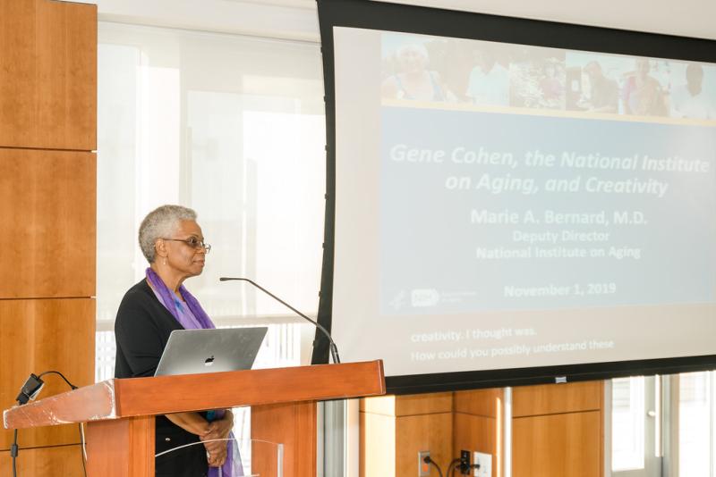 Black woman presenting