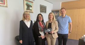 Joyce in Slovenia with the dean and other faculty from the University of Maribor's Institute for Nursing Care