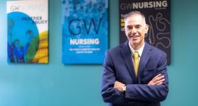 Dr. Ric Ricciardi in GW Nursing hallway